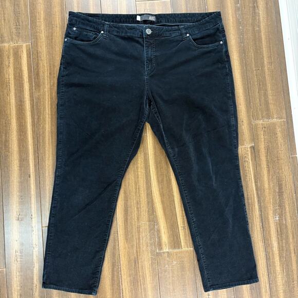 Plus Sz 22W Kut from the Kloth Black Corduroy Pants High Waist Rise - Picture 1 of 11